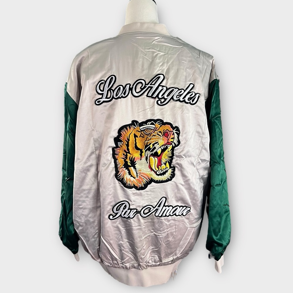 Hayden Green and Cream Bomber Jacket - Picture 10 of 14